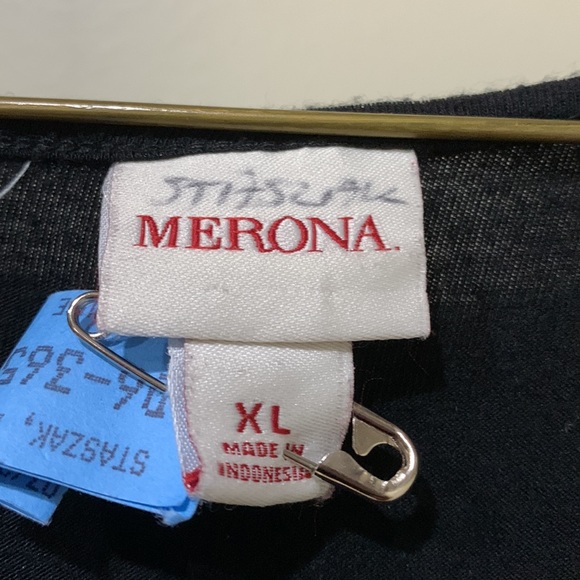 Merona black sleeveless knit tank with ruffle at neckline size XL - Picture 2 of 6